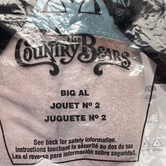 Big Al Country Bears Happy Meal Toy 2002 McDonalds New Plush #2 Disney Vintage - Picture 4 of 12